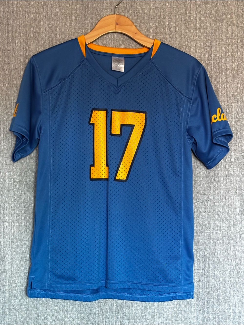 Rivalry Threads Blue Athletic Jersey with Yellow 17